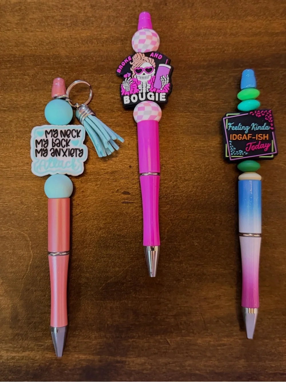 Decorative Pink Novelty Pen with Charm - Fun Writing
